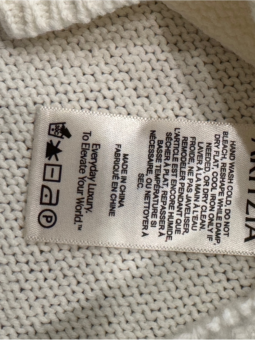 Aritzia Wilfred Cream Textured Knit V-Neck Sleeveless Top size Lg - Picture 6 of 7
